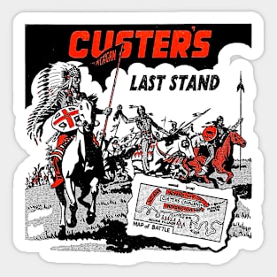 Custers Last Stand Buffalo Bill Western Cowboy Retro Comic Sticker